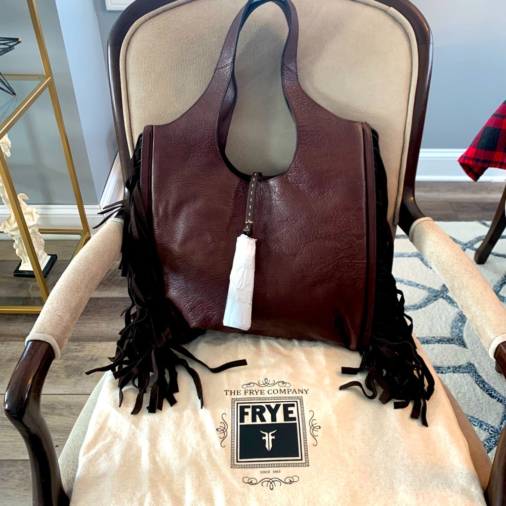 NWT Discontinued Frye Farrah Fringe Tote Leather Hobo Handbag